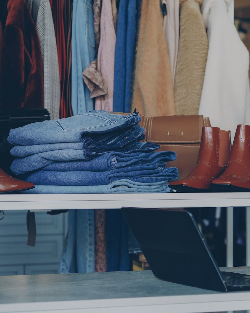 Loja de roupas com produtos expostos